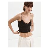 MANGO Woman Askılı ince triko crop bluz