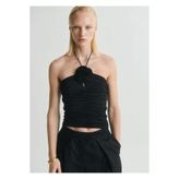 MANGO Woman Çiçekli Halter Yaka Bluz