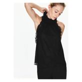 MANGO Woman Dantelli volanlı halter yaka bluz