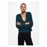 MANGO Woman Desenli Pilili Bluz