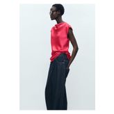 MANGO Woman Drape yakalı saten bluz