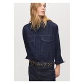 MANGO Woman Kapaklı cepli denim gömlek