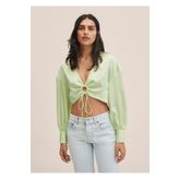 MANGO Woman Kısa Saten Bluz