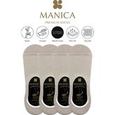 MANICA Erkek Bambu Babet Çorap 4 Çift - Bej - 41 - 44