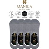 MANICA Erkek Bambu Babet Çorap 4 Çift - Gri - 41 - 44