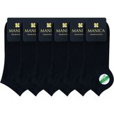 MANICA Erkek Bambu Patik Çorap 6 Çift - Siyah - 41 - 44