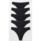 Mantis Kadın Dikişsiz Siyah String Külot 5Li Paket