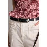 Manuka x DeFacto Kadın Dikdörtgen Toka Suni Deri Jean Kemeri H9350AXNS - 100 cm - Siyah-BK27