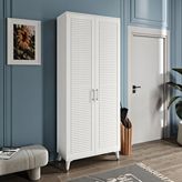 mapahomeliving Panjurlu Metal Kulp Pnj2190 Ayakkabılık Portmanto Vestiyer Beyaz Gümüş
