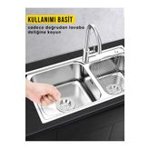 MappleHome 2'li Paslanmaz Metal Mutfak Ve Lavabo Içi Gider Süzgeci Banyo Evye Deliği Çöp Tıkacı
