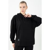 MARATON Comfort Kadın Kapüşonlu Siyah Sweatshirt