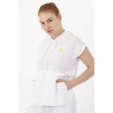 Maraton Regular Kadın Kapüşonlu Beyaz T-shirt
