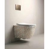 Marble Beyaz Bronz Kanalsız Asma Klozet