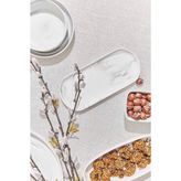 Marble Porselen Servis Tabağı Oval Gri