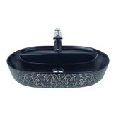 Marble Siyah Gümüş Çanak Lavabo