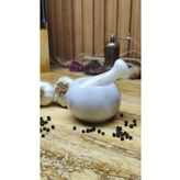Marblecenter MERMER HAVAN SETİ KÜÇÜK BOY DOĞALTAŞ 8x8 Cm - Beyaz 1.kalite