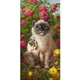 MARCEL SANAT Kedi Elmas Mozaik Tablo 30x64cm