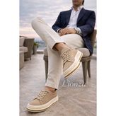 Marcomen Hakiki Örme Ithal Taban Sneaker Ayakkabı - Bej