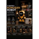 Markafox Yapay Zeka Konuşan Robot Çocuklar Için Eğitici Akıllı Asistan 40 Dil Destekli Şarjlı Robot Oyuncak - Turuncu - Siyah