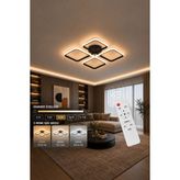 Markatech Nova Siyah Kumandalı Dimmerli 3 Renk LED Plafonyer Avize