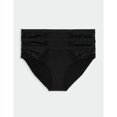 Marks & Spencer 3'lü Dantelli Bikini Külot Seti - Siyah - 40