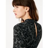Marks & Spencer Beyaz Desenli Midi Bayan Elbise