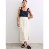 Marks & Spencer Pileli Midi Etek - Krem - 36