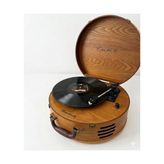 Marmara Avm Extra Retro Çanta Tipi Yuvarlak Pikap – Dahili Hoparlörlü, Bluetooth Bağlantılı Taşınabilir Plak Çalar – Vintage Ahşap Gövde, Iğne & Kol Upgrade, Deri Saplı Nostaljik Pikap - Çok Renkli