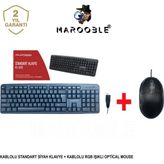 MAROOBLE Kablolu Standart Q Klavye Siyah + Optical Mouse Seti