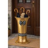 Marrone 32 Cm Gold Damalı Kurdele Şemsiyelik Kapı Önü Dekoru