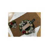 Marrone Kapı Süsü Ve Kapı Paspası 70*40 cm Paspas 30cm Çelenk
