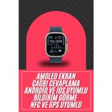Marsilyan 49mm Akıllı Saat Amoled Ekranlı Kadın Erkek Kol Saati Plastik Kordon Yeni Nesil
