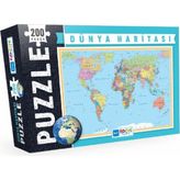Marsilyan Blue Focus Dünya Haritası - Puzzle 200 Parça