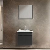 Martha Life Arya 65 cm Siyah %100 Mdf Lavabolu Banyo Dolabı, Aynalı Üst Dolap