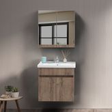 Martha Life Mona 2’li Banyo Dolabı Seti 65 cm - %100 Mdf, Lavabolu Alt Dolap ve Aynalı Üst Dolap - Kahverengi