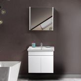 Martha Life Venna 2'li Banyo Dolabı Seti 65 cm - %100 MDF, Lavabolu Alt Dolap ve Aynalı Üst Dolap - Beyaz