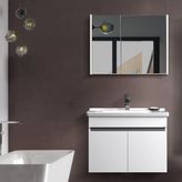 Martha Life Venna 2'li Banyo Dolabı Seti 80 cm - %100 MDF, Lavabolu Alt Dolap ve Aynalı Üst Dolap - Beyaz
