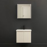 Martha Life Verona 2'li Banyo Dolabı Seti 65 cm - %100 Mdf Lavabolu Alt Dolap ve Aynalı Üst Dolap - Beyaz