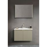 Martha Life Verona 2'li Banyo Dolabı Seti 80 cm - Bej, %100 Mdf Lavabolu Alt Dolap ve Aynalı Üst Dolap