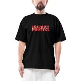 Marvel Heroes In Post 3 Oversize Siyah Tişört - XL