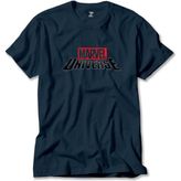 Marvel Universe Logo Lacivert Tişört Liyada - 5XL