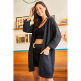 Marvine Kadın Antrasit Oversize Model Triko Hırka