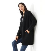 Marvine Kadın Siyah Oversize Cepli Triko Hırka