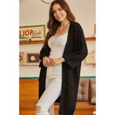 Marvine Kadın Siyah Oversize Model Triko Hırka
