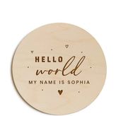 Marwin Craft Isme Özel Hello World Merhaba Dünya Yazılı Hoş Geldin Bebek Hediyesi Ahşap Disk
