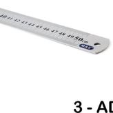 Mas 2350 Çelik Cetvel 50cm - 3 Adet
