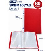 Mas A4 Kırmızı Sunum Dosyası 80 Yaprak