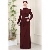 Masal Tesettür Abiye Bordo