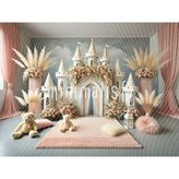 Masalsı Şatolarla Süslenmiş Arka Plan, 200X150CM, Stüdyo Fonu