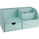 Masaüstü Düzenleyici,kalemlik,kumandalık,küpbloknotluk,tabletlik,kitaplık,6 Gözlü,çekmeceli,desktop Organizer,vegan,24,5*13*12,su Yeşili - 24,5X13X12 cm.